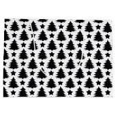 お洒落クリスマスツリースター白黒 ラージペーパーバッグ (裏面)