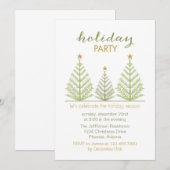 お洒落クリスマスツリーズホリデーパーティー招待状 招待状 (正面/裏面)