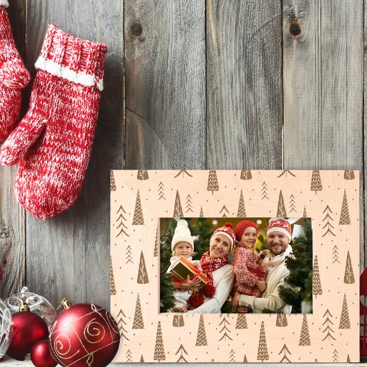 お洒落クリスマスツリーパターン レーザー彫刻フレーム