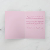 お洒落クリスマスツリーパーソナライズされたピンク シーズンカード (内部)