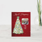 お洒落クリスマスツリーフォトホリデー シーズンカード (正面)