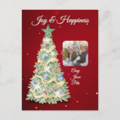 お洒落クリスマスツリーフォトホリデー シーズンポストカード (正面)