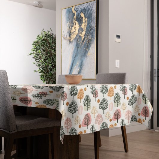 お洒落クリスマスツリーモダンウルトラピンク テーブルクロス