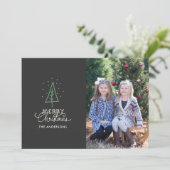 お洒落クリスマスツリー写真クリスマスカード 招待状 (スタンド正面)