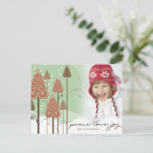 お洒落クリスマスツリー冬のワンダーランド写真 シーズンポストカード (スタンド正面)