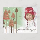 お洒落クリスマスツリー冬のワンダーランド写真 シーズンポストカード (正面)
