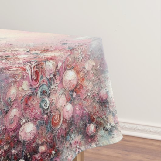 お洒落クリスマスツリー季節のピンク白 テーブルクロス (インサイチュ)