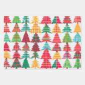 お洒落クリスマスツリー格子模様 ラッピングペーパーシート (正面2)