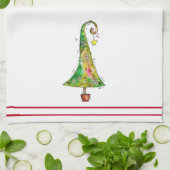 お洒落クリスマスツリー キッチンタオル (折り畳み)