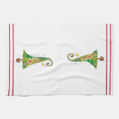 お洒落クリスマスツリー キッチンタオル (横)