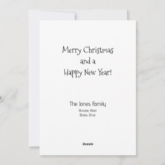 お洒落クリスマスツリー&ギフト付きサンタクロース シーズンカード (裏面)