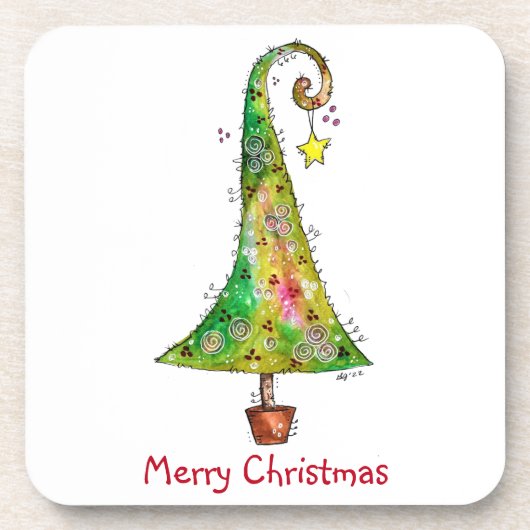 お洒落クリスマスツリー コースター (正面)