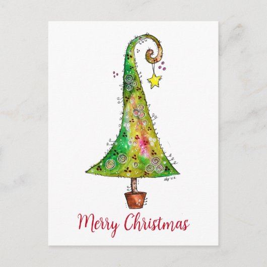 お洒落クリスマスツリー ポストカード (正面)