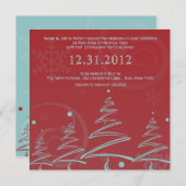 お洒落クリスマスツリー – 新年のパーティー 招待状 (正面/裏面)