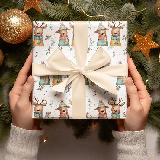 お洒落クリスマスデアー – ラッピング紙 ラッピングペーパー