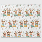 お洒落クリスマスデアー – ラッピング紙 ラッピングペーパー (フラット)