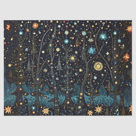 お洒落クリスマスナイトデカップクラフト紙 薄葉紙 (正面)