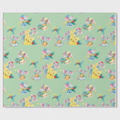 お洒落クリスマスネズミミントグリーン ラッピングペーパー (フラット)