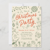 お洒落クリスマスパーティの招待状 招待状 (正面)