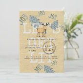 お洒落クリスマスパーティーが点灯する素朴 招待状 (スタンド正面)