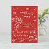 お洒落クリスマスパーティーサンタおもしろいドリンク 案内状 (スタンド正面)