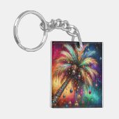 お洒落クリスマスパームツリートロピカルビーチ鮮やかな キーホルダー (正面左)