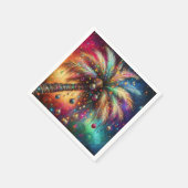 お洒落クリスマスパームツリートロピカルビーチ鮮やかな スタンダードカクテルナプキン (角)