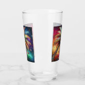 お洒落クリスマスパームツリートロピカルビーチ鮮やかな タンブラーグラス (左)