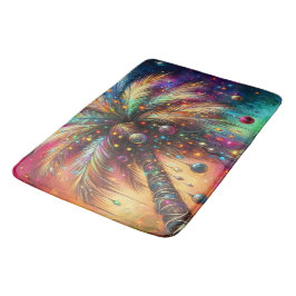 お洒落クリスマスパームツリートロピカルビーチ鮮やかな バスマット