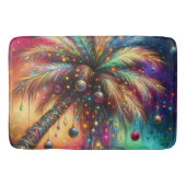 お洒落クリスマスパームツリートロピカルビーチ鮮やかな バスマット (正面)