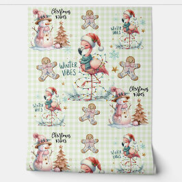 お洒落クリスマスピンクフラミンゴ雪だるまコケット 壁紙