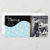 お洒落クリスマスフォトカード白い雪 シーズンカード (正面/裏面)