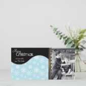 お洒落クリスマスフォトカード白い雪 シーズンカード (スタンド正面)