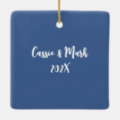 お洒落クリスマスフォレストシパーソナライズされたーン セラミックオーナメント (裏面)