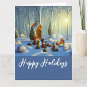 お洒落クリスマスフォレストシーンXL折り畳みカード カード (正面)