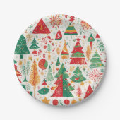 お洒落クリスマスフォレスト紙プレート ペーパープレート (正面)