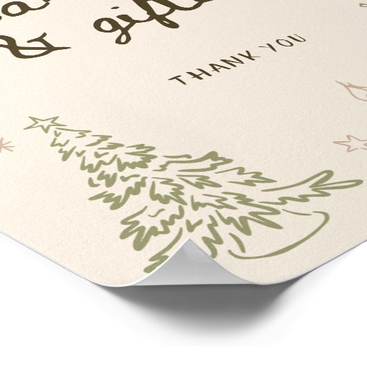 お洒落クリスマスブライダルシャワーカードとギフト ポスター (角)