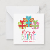 お洒落クリスマスプレゼントの囲い ノートカード (正面)