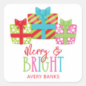 お洒落クリスマスプレゼント スクエアシール (正面)
