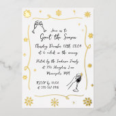 お洒落クリスマスホリデーウィンターカクテルパーティー 箔招待状 (正面)