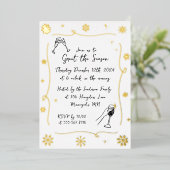 お洒落クリスマスホリデーウィンターカクテルパーティー 箔招待状 (立ち正面)