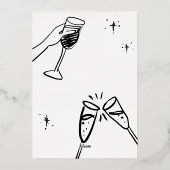 お洒落クリスマスホリデーウィンターカクテルパーティー 箔招待状 (裏面)