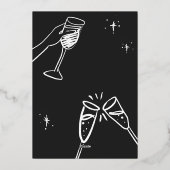 お洒落クリスマスホリデーウィンターカクテルパーティー 箔招待状 (裏面)