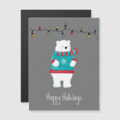 お洒落クリスマスポーラベアホリデーカード (正面/裏面)