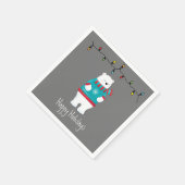 お洒落クリスマスポーラーベアホリデー スタンダードカクテルナプキン (角)