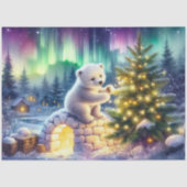 お洒落クリスマスポーラーベア&ツリーデコパージュ 薄葉紙 (正面)