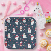 お洒落クリスマスポーラーベアID850 ペーパープレート (パーティー)