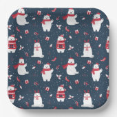 お洒落クリスマスポーラーベアID850 ペーパープレート (正面)