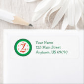 お洒落クリスマスモノグラム住所 シールZ ラベル (インサイチュ)