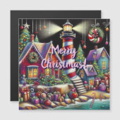 お洒落クリスマスライトハウス磁気カード (正面/裏面)